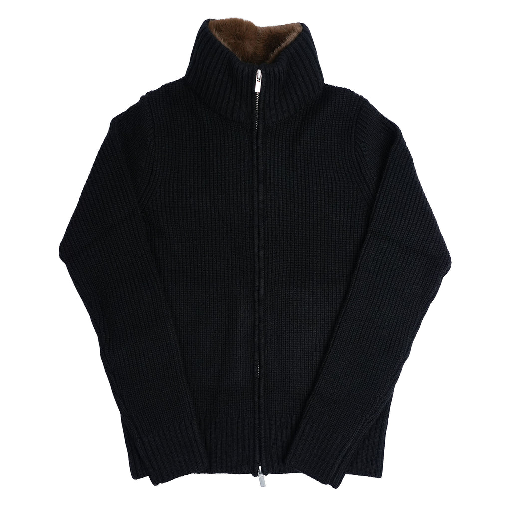 Fur-Neck Cardigan