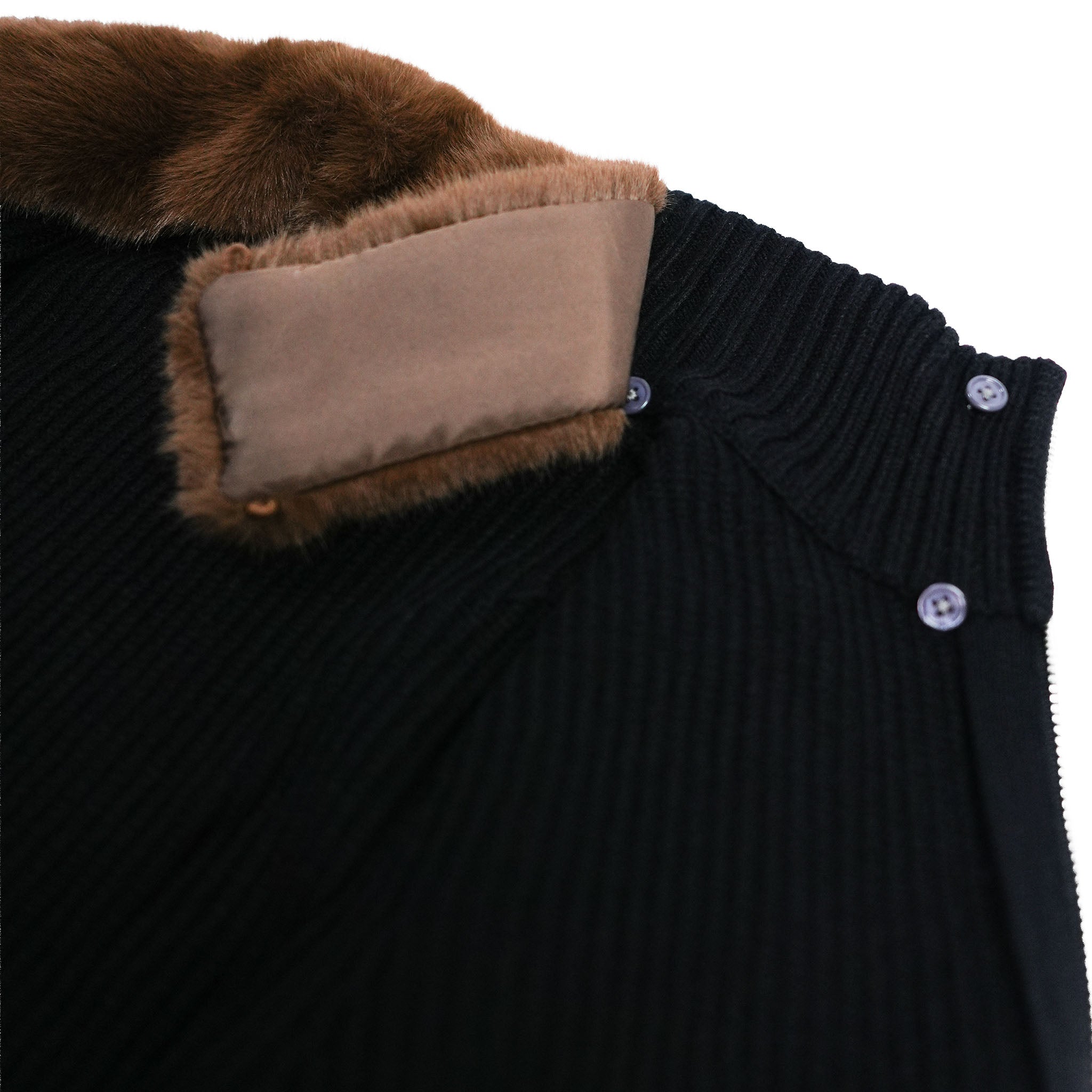 Fur-Neck Cardigan