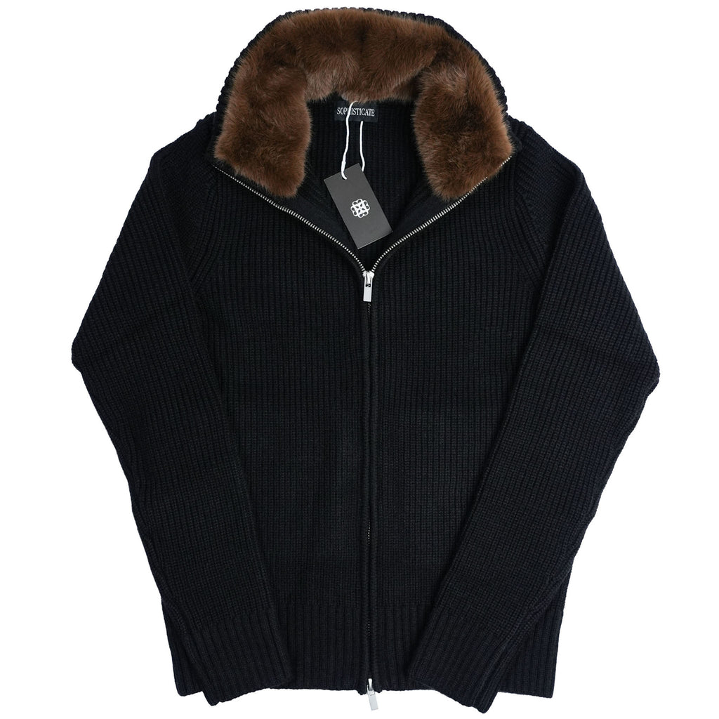 Fur-Neck Cardigan