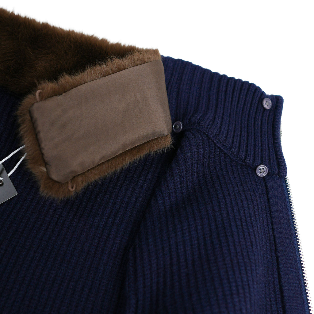 Fur-Neck Cardigan